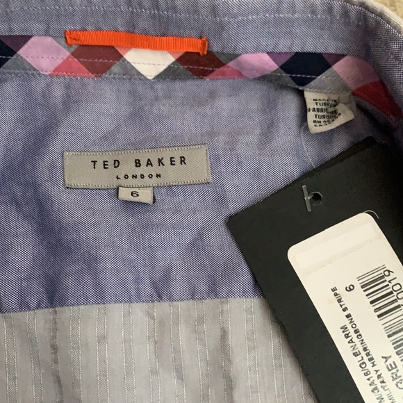 Ted Baker London | Gray 2 front pockets Dress Shirt Size XXL - Picture 3 of 11